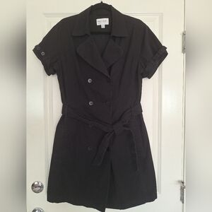 Emanuel Ungaro Elegant Black Cotton Shirt Dress Size 10/44